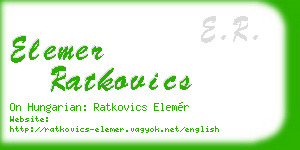 elemer ratkovics business card